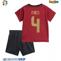 Maglie da calcio Belgio Wout Faes #4 Prima Maglia Bambino Europei 2024 Manica Corta (+ Pantaloni corti)
